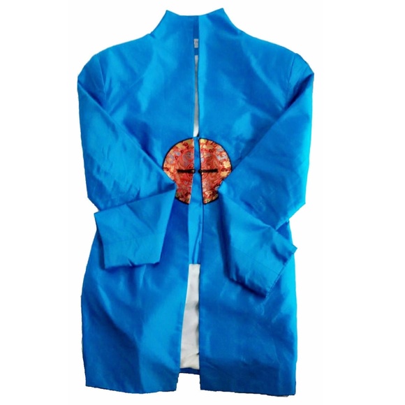 Vintage Asian Chinoiserie Embroidered Medallion Jacket - Picture 4 of 7